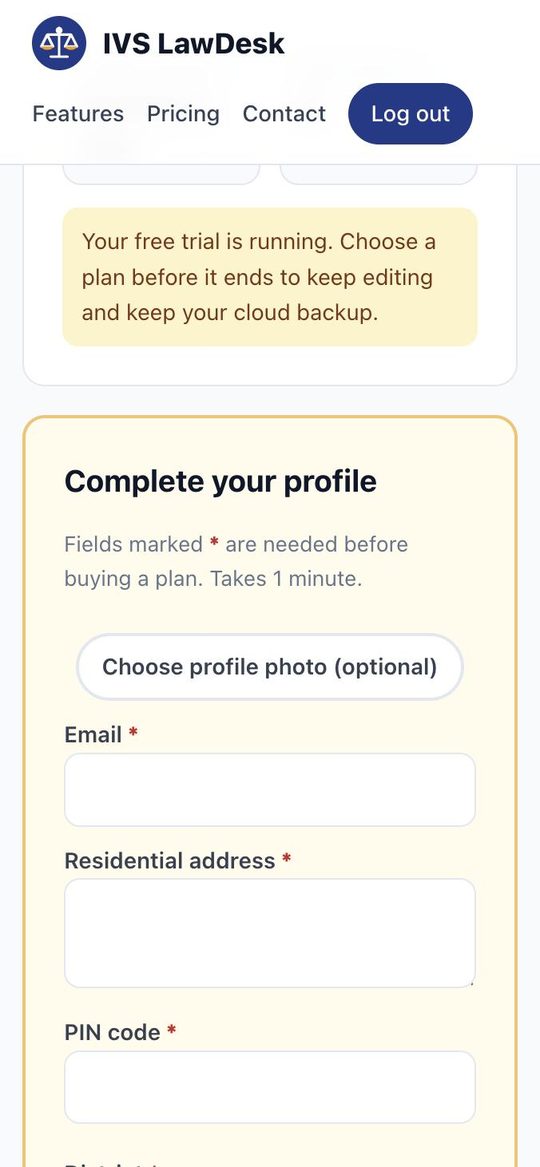 Free trial started