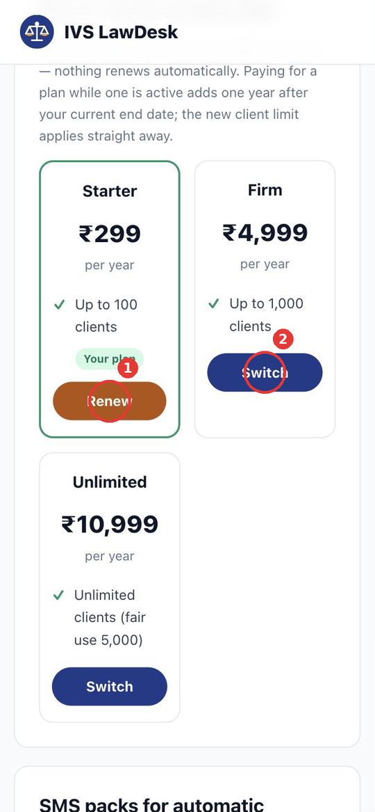 Choose Renew or Switch