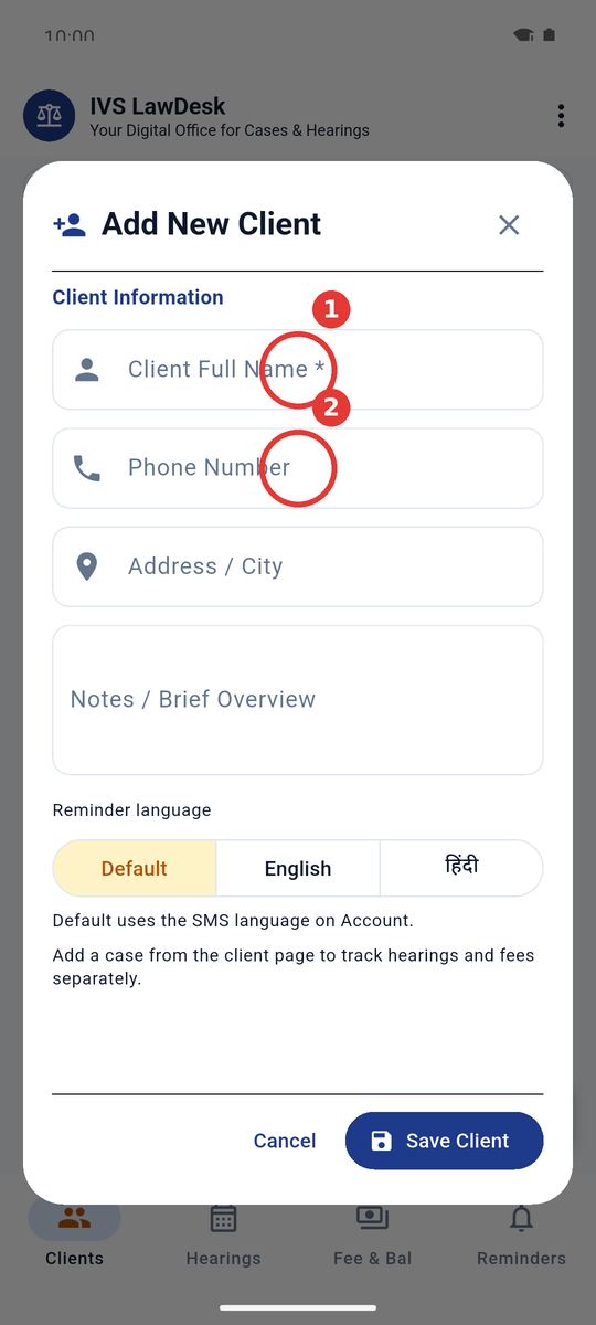 Name and mobile