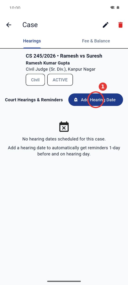 Add a hearing date