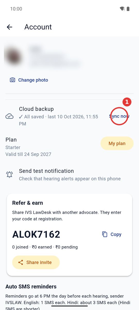 Cloud backup