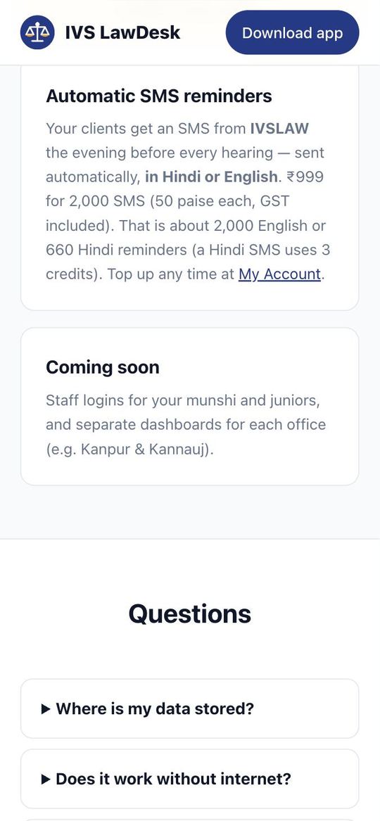 Automatic SMS in Hindi or English